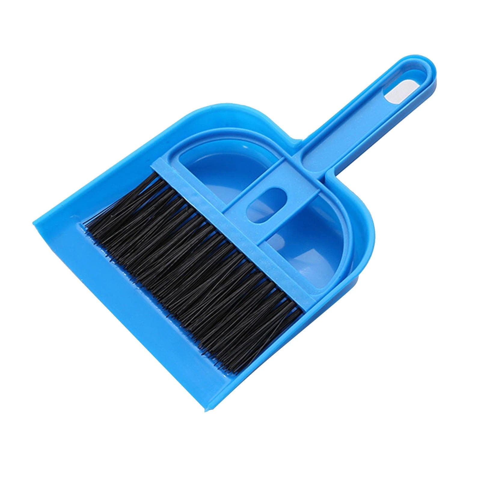 (Blue)Small Hand Broom Dustpan Set Multifunctional Portable Table Top Brush