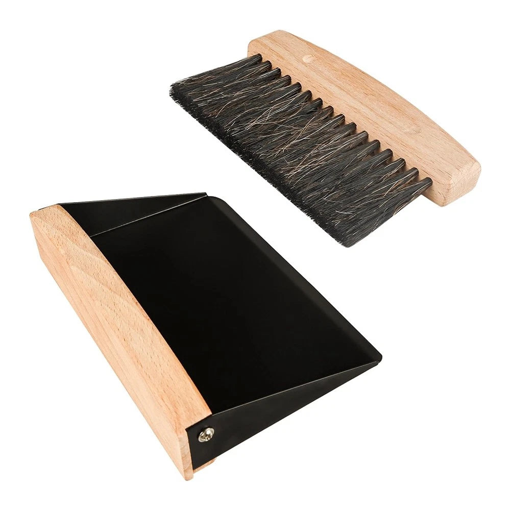 Small Dust Pan and Brush Set,  Hand Broom and Dustpan Set, Wooden Crumb8651