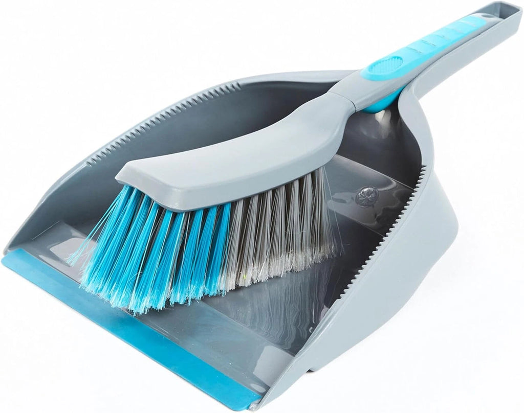 Cleaning Bundle with Broom, Dustpan and Brush Set, Scrubbing Brush