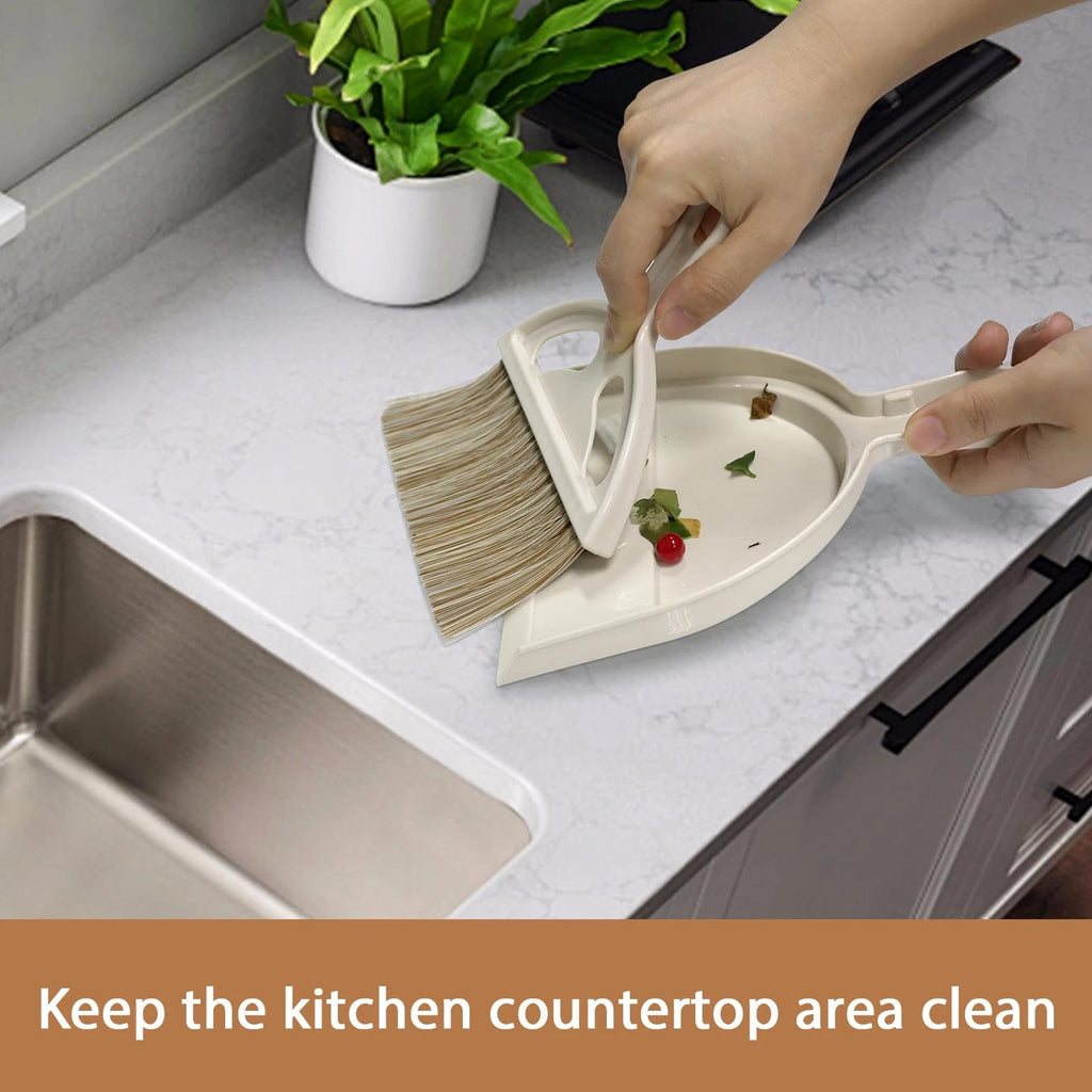 Mini Broom and Small Dustpan Brush - Hand and Set and for Cat Litter Kitchen