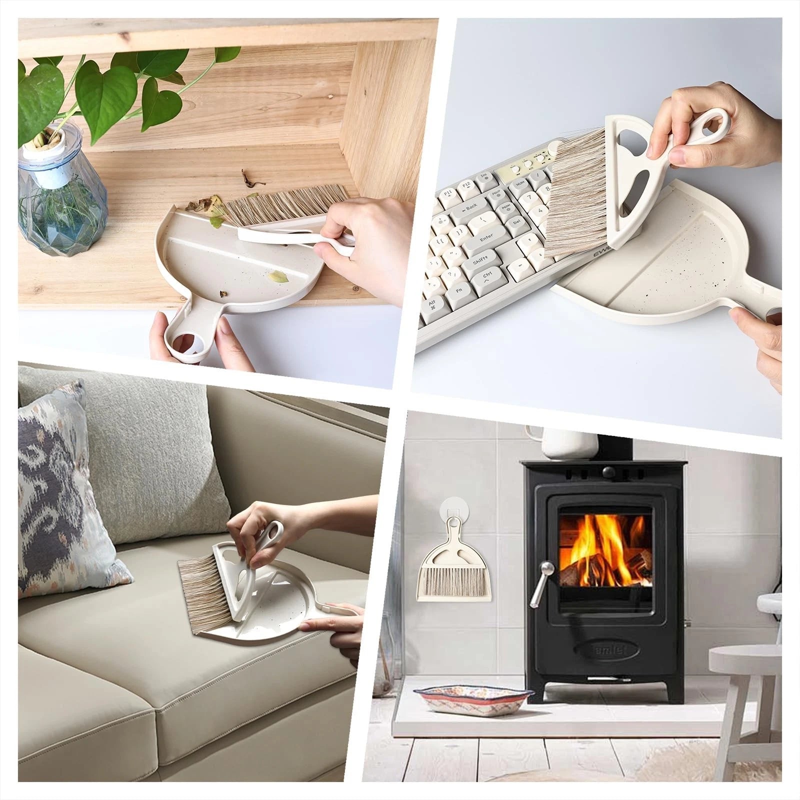 Mini Broom and Small Dustpan Brush - Hand and Set and for Cat Litter Kitchen