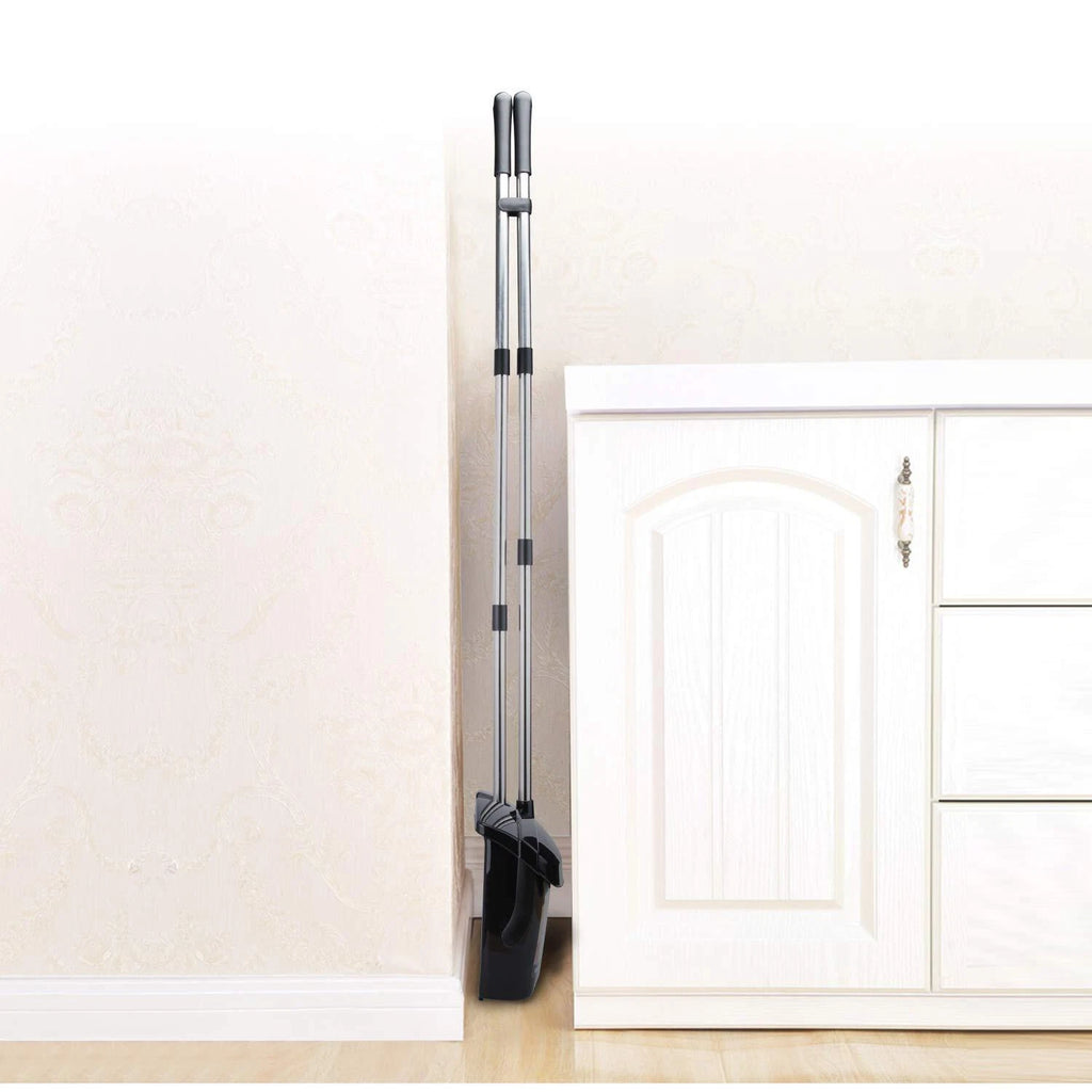 Broom and Dustpan Set for Home with Lid Indoor Upright Long Handle Apartment