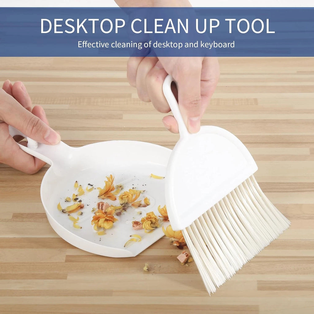 Broom with Dustpan Combo Set, 2 in 1 Broom and Dustpan Set with Long Handle, Upr