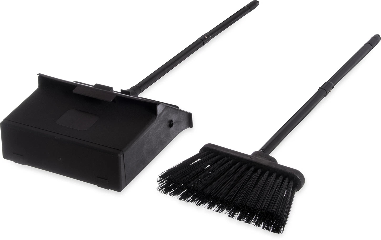 Duo-Pan Upright Dust Pan and Broom Broom Set with Clip for Floor Cleaning Res...