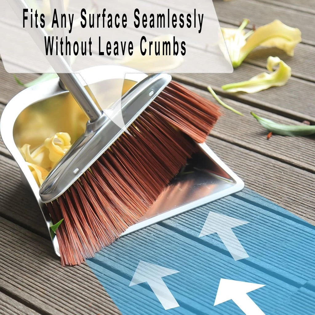 Household Broom and Dustpan Set, 56" Kitchen Broom and Dustpan Combo Set