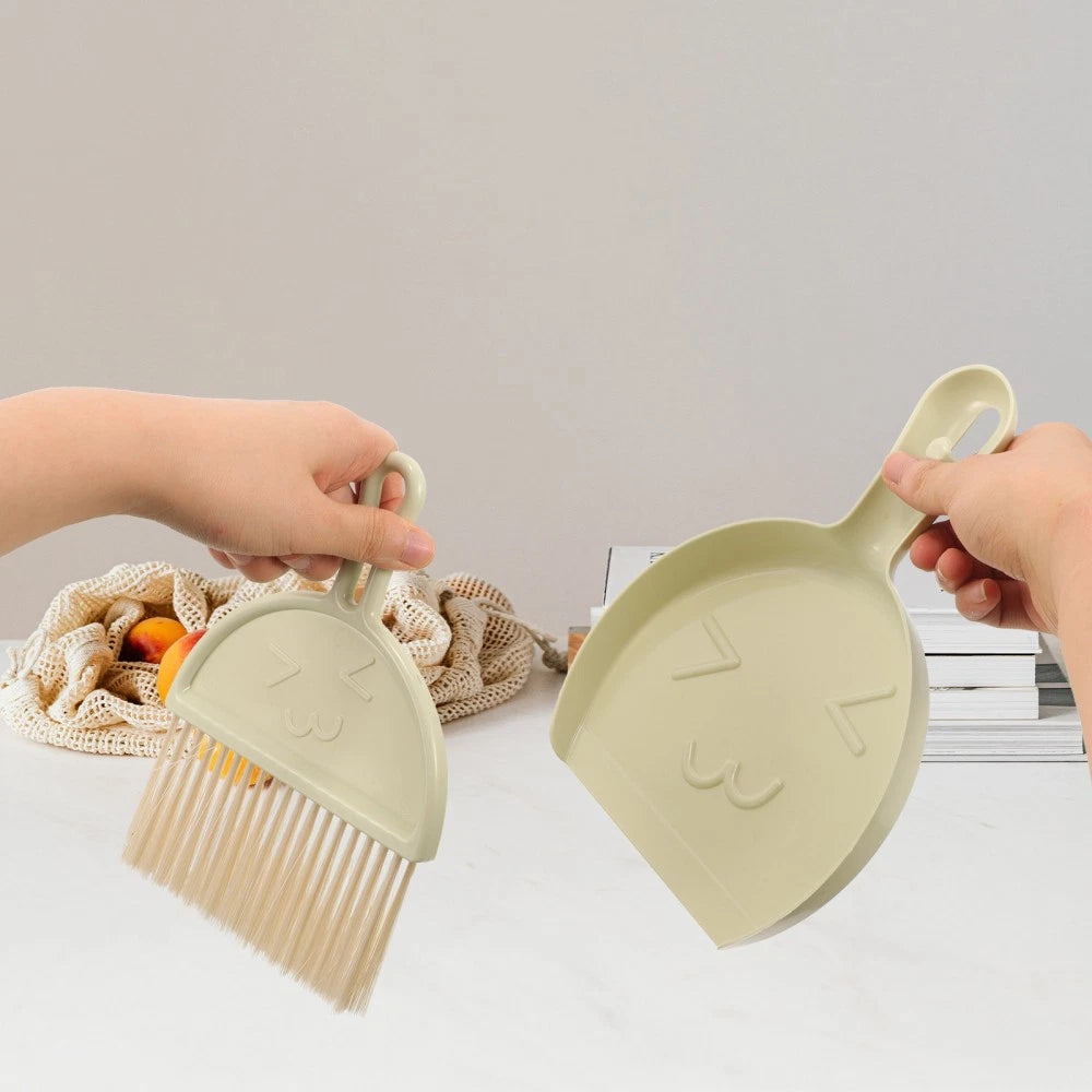 Cleaning Brush Set Worktop Dustpan Countertop Child Table Handheld Broom