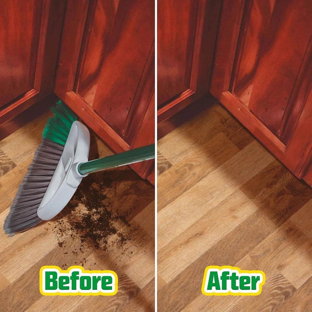 USA-Made Precision Broom & Dustpan Set - Flagged Bristles for Tough Dirt Removal