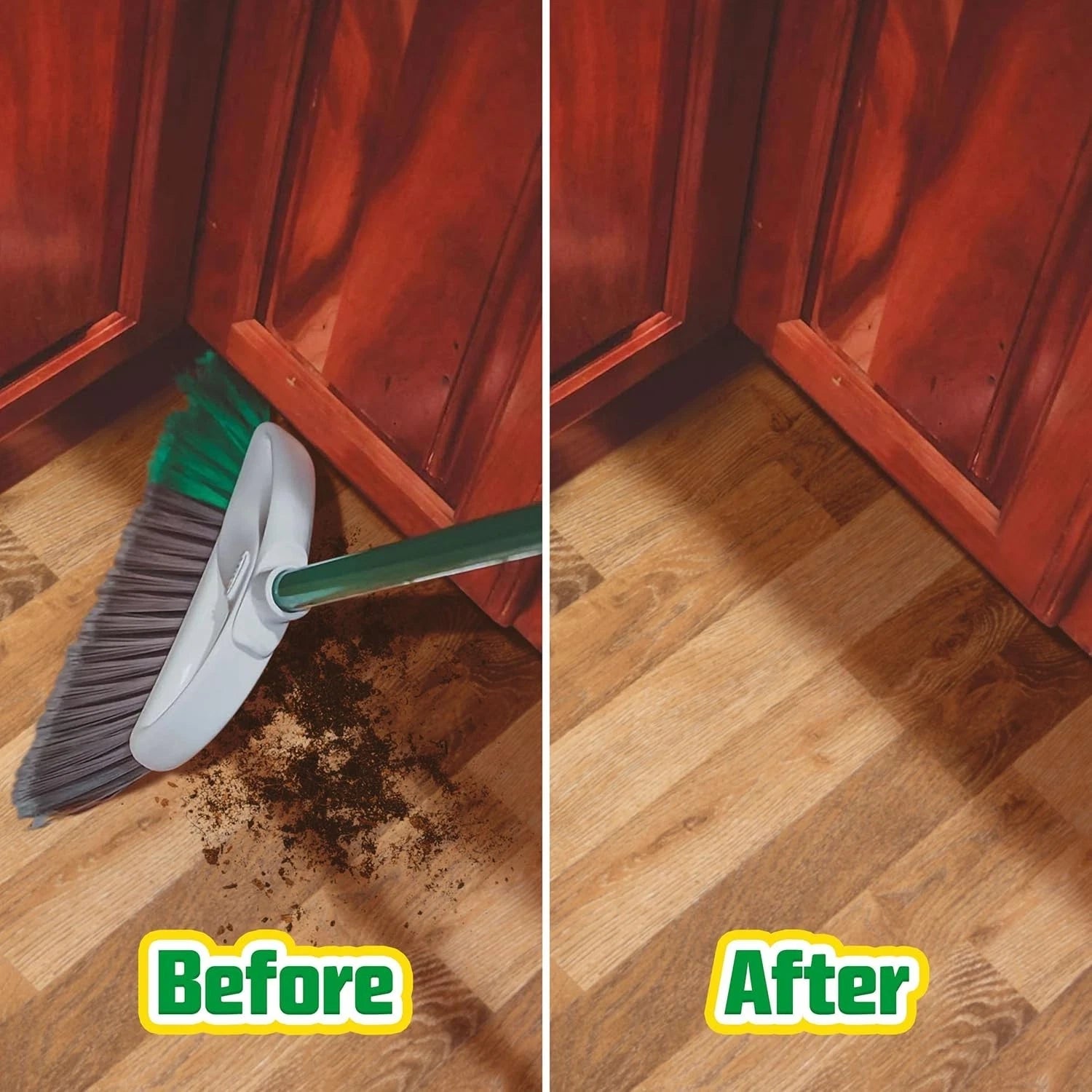 USA-Made Precision Broom & Dustpan Set - Flagged Bristles for Tough Dirt Removal