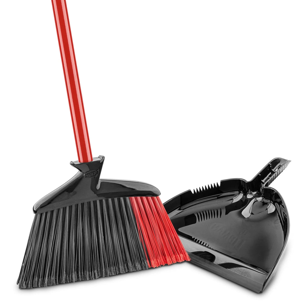 BROOM DUST PAN SET Angle Broom with Steel Handle Indoor-Outdoor