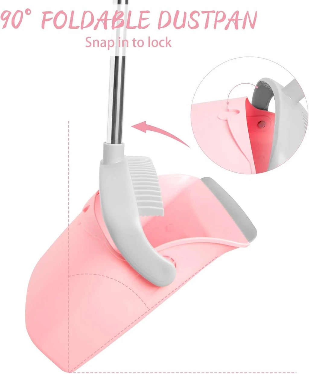 Broom and Dustpan Set, Efficient Floor Cleaning with Broom, Long Handle and Stan