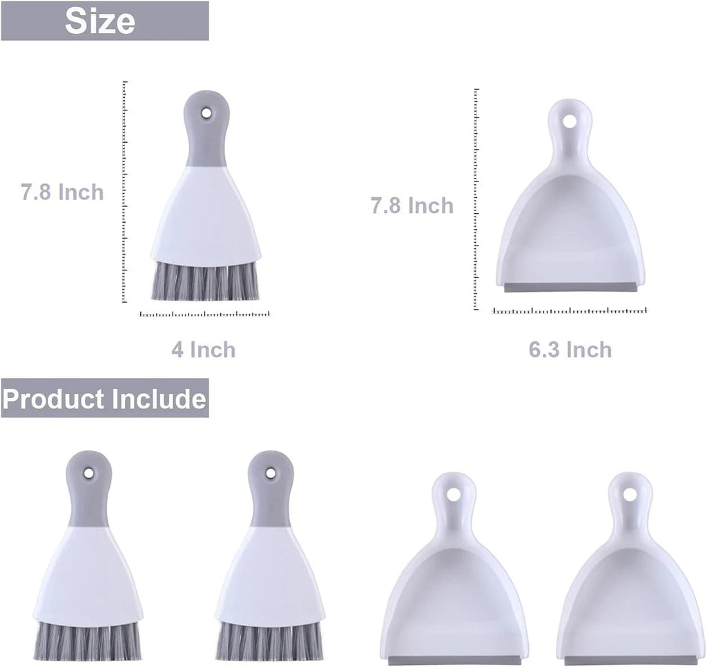 Small dustpan and brush set, broom and dustpan with rubber edge