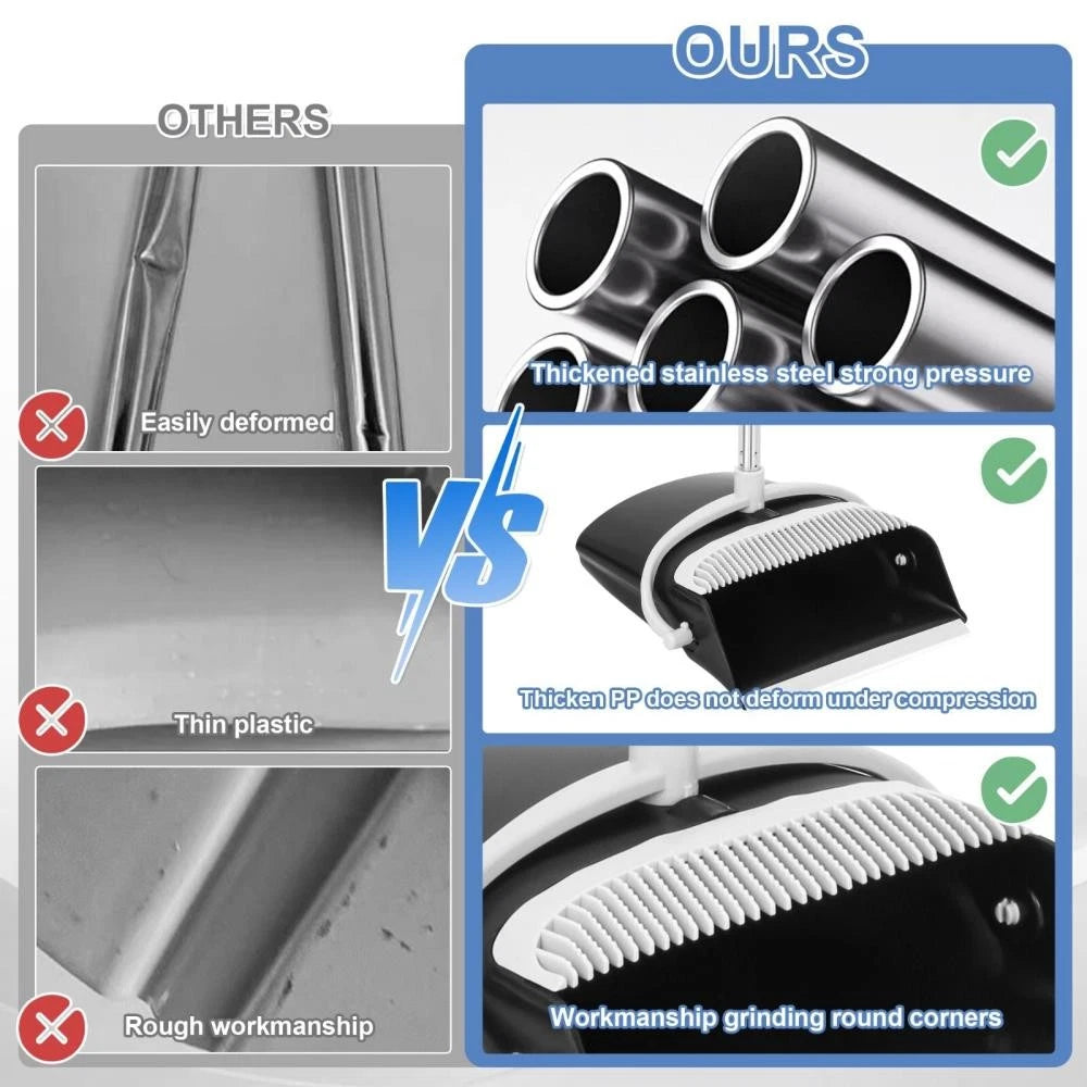 Broom and Dustpan Set Lightweight Upright Lobby Broom and Dust Pan Combo _