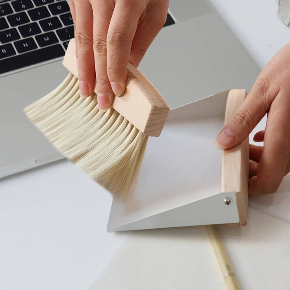 Dustpan Brush Mini Desktop Cleaning Kit Office Tabletop and Set Broom Hand