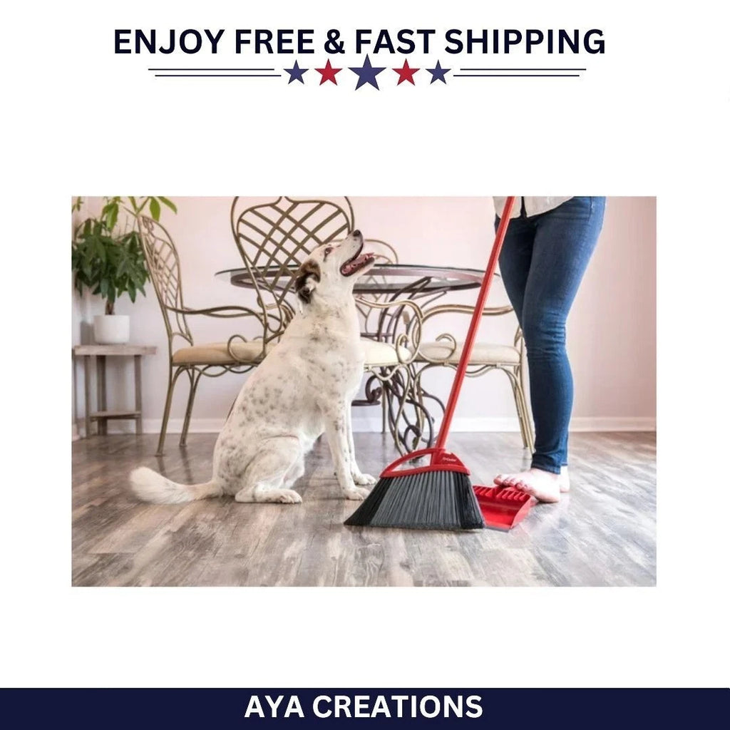 O-Cedar Pet Pro Broom & Step-On Dustpan Set for Hair, Dirt & Debris Cleanup