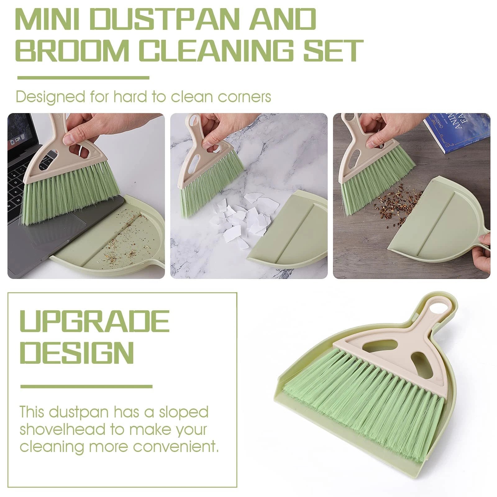 Small Broom And Dustpan Cleaning Set Mini Whisk Dustpan And Brush With Handle Po