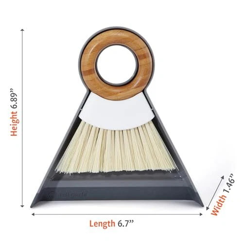 Tiny Team Mini Brush and Dustpan Set Compact Eco-Friendly Cleaning Tools