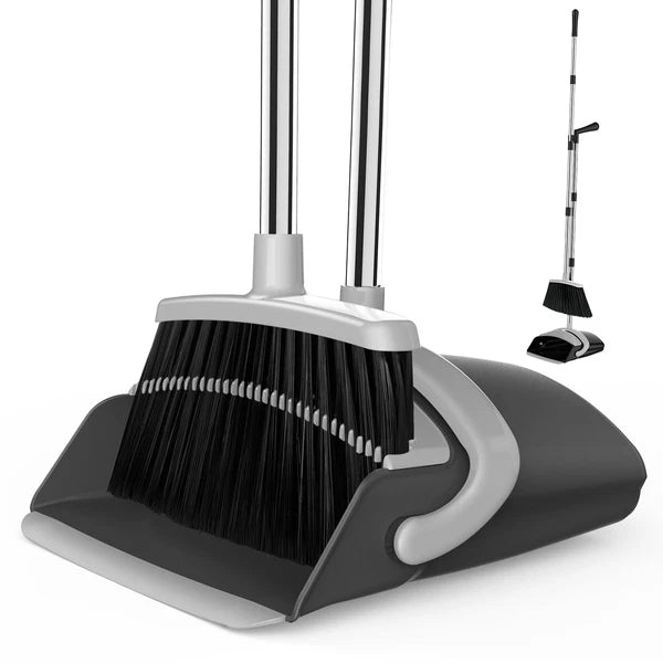 New and Dustpan Set for Home, 51in Long Adjustable Handle Angle Broom Combo with
