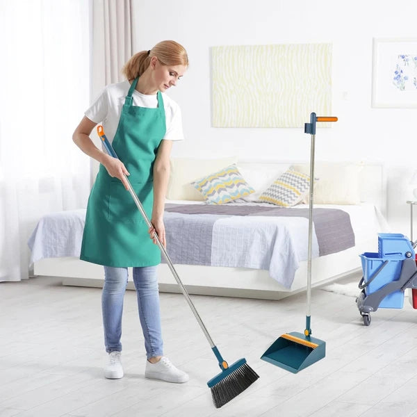 4-Piece 8-Piece Broom and Dustpan Set 47-Inch Long Handle Broom