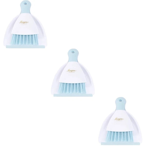 3 Pieces Convenient Small Dustpan Set Household Supplies Desktop Cleaner