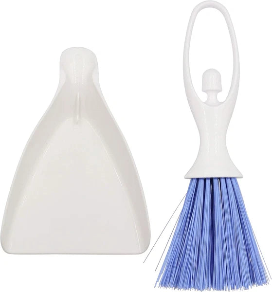 Hand Broom and Dustpan Set, Mini Brush Nesting Tiny Cleaning Whisk, Ergonomic Gr