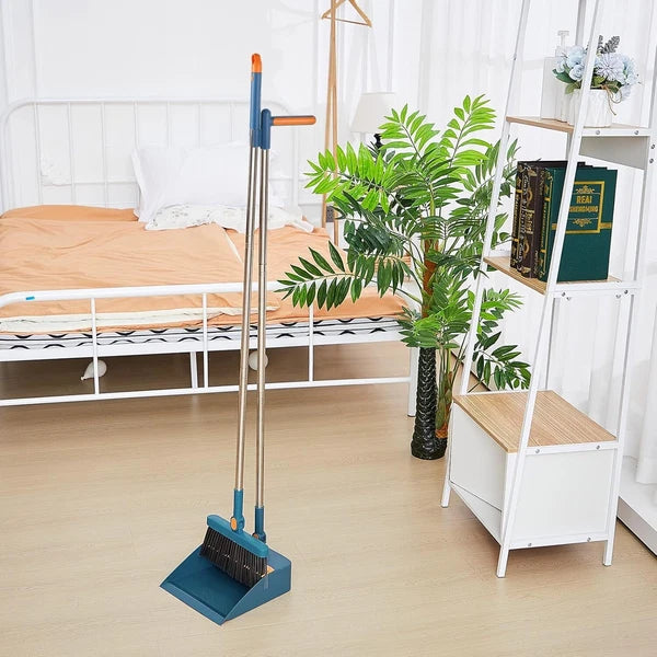 4-Piece 8-Piece Broom and Dustpan Set 47-Inch Long Handle Broom