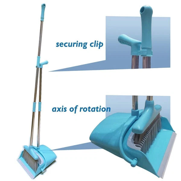Broom and Dustpan Set Lightweight Upright Lobby Broom and Dust Pan Combo with...