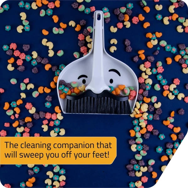 Peleg Design Dustache Small Dustpan and Brush Set, Mini Broom and Dustpan Set, M