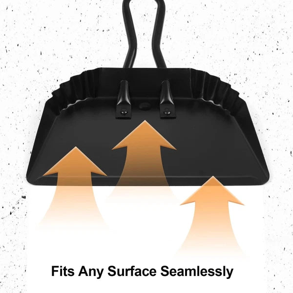 Dustpan and Brush Set-Handheld Angled and Broom Whisk Wood Mini pans Heavy Duty