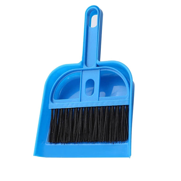 (Blue)Small Hand Broom Dustpan Set Multifunctional Portable Table Top Brush