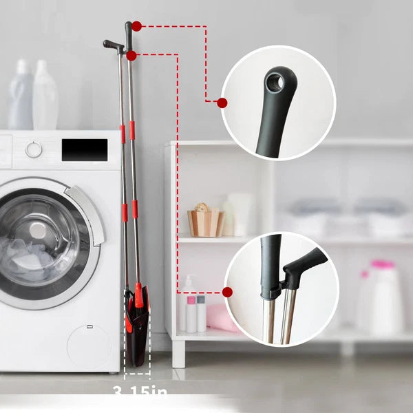 Broom and Dustpan Combo Set 54 Long Handle Adjustable Stainless Steel