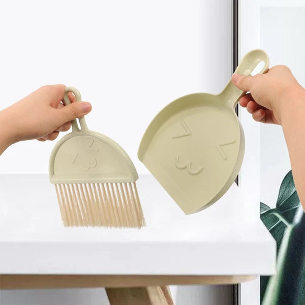 Cleaning Brush Set Worktop Dustpan Countertop Child Table Handheld Broom
