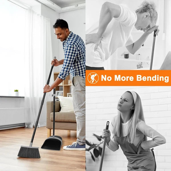 Broom and Dustpan Set Dust Pan with Long Handle 52 Broom with Stand Up