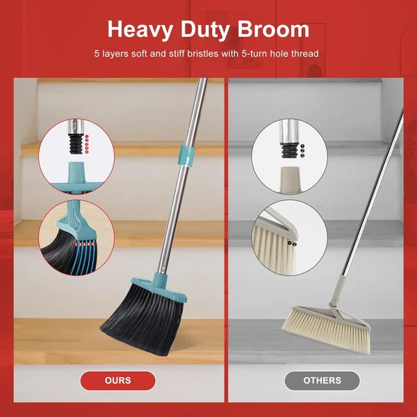 Upgrade Broom And Dustpan Set Broom With Dustpan Combo Set Large Broom And Dust