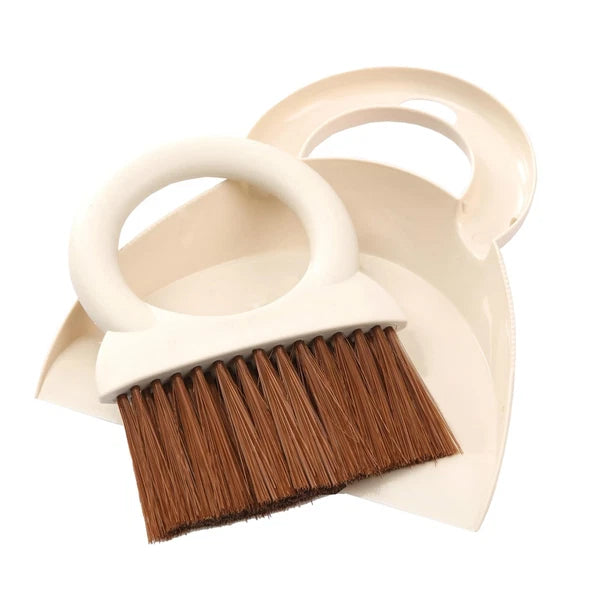 Round Handle Brush and Dustpan Set Small Broom & Dustpan Portable Handheld Sw...