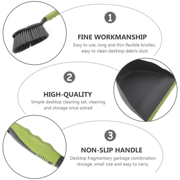 1 Set of Mini Desktop Cleaning Broom and Dustpan Household Keyboard Brush