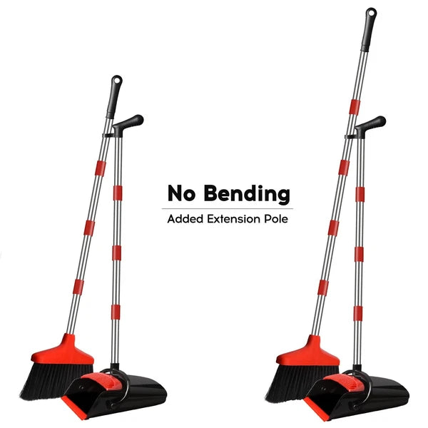 GRAREND Broom and Dustpan Set for Home, Upright 55" Broom and Dustpan Combo w...