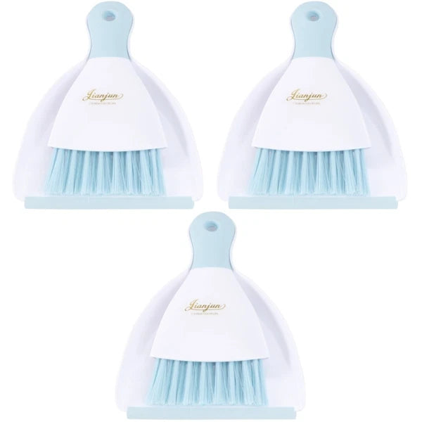 3 Pieces Convenient Small Dustpan Set Household Supplies Desktop Cleaner