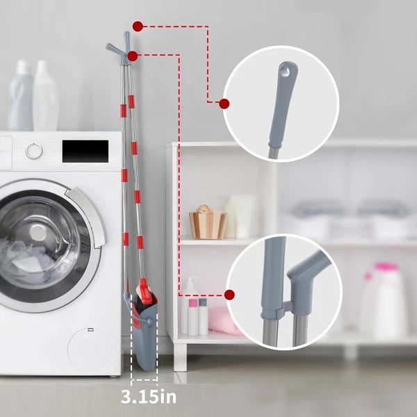 KOCOTONG 54" Long Adjustable Length Handle Broom with Dustpan Combo Set