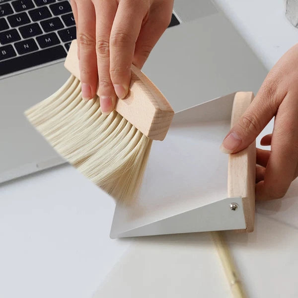 Dustpan Brush Mini Desktop Cleaning Kit Office Tabletop and Set Broom Hand