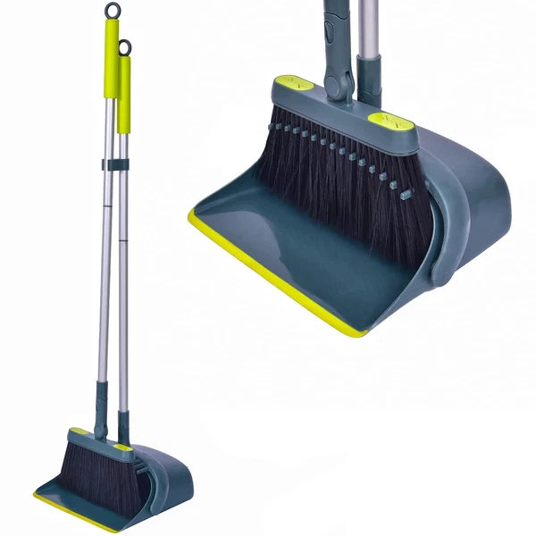Broom and Dustpan Set for Home with 54"Long Handle Upright and Lightweight