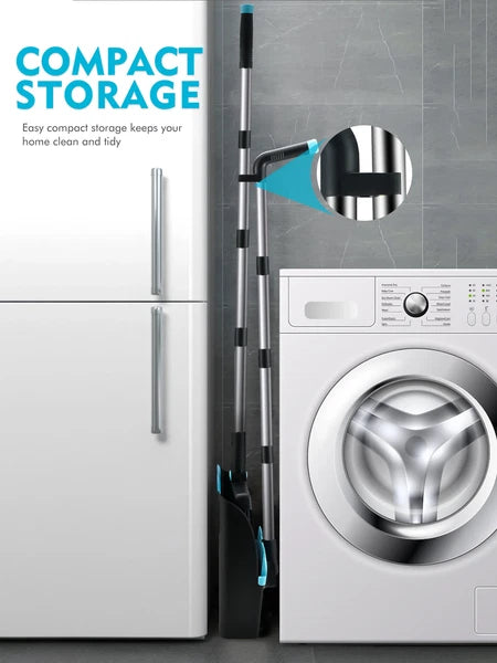 Broom and Dust Pan Combo,Steel Broom and Dustpan Set for Home,Dust Pan with 56.9