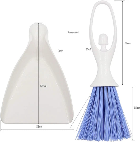 Hand Broom and Dustpan Set, Mini Brush Nesting Tiny Cleaning Whisk, Ergonomic Gr