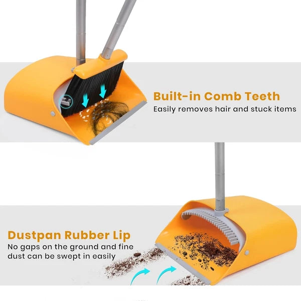 Broom dustpan set, suitable for home kitchen, office hall floor.