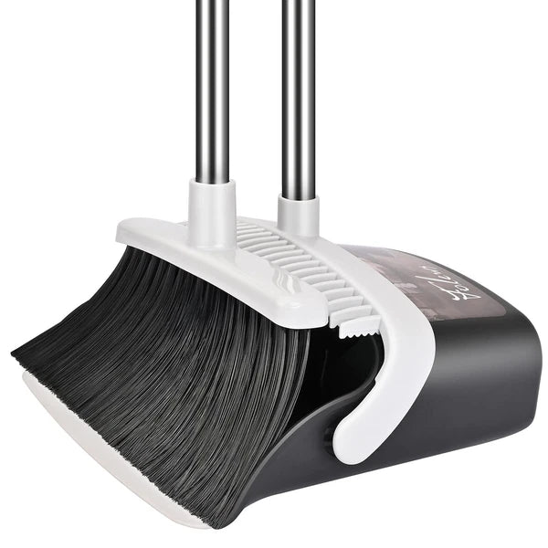 Broom and Dustpan Set Heavy Duty with Long Handle 51 Inch Combo Upright