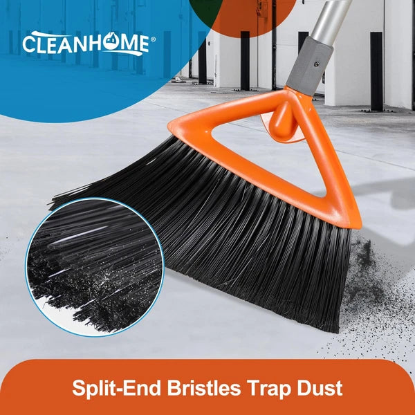 Heavy Duty Broom and Dustpan Set for Outdoor Use Ideal for Leaves and Waste