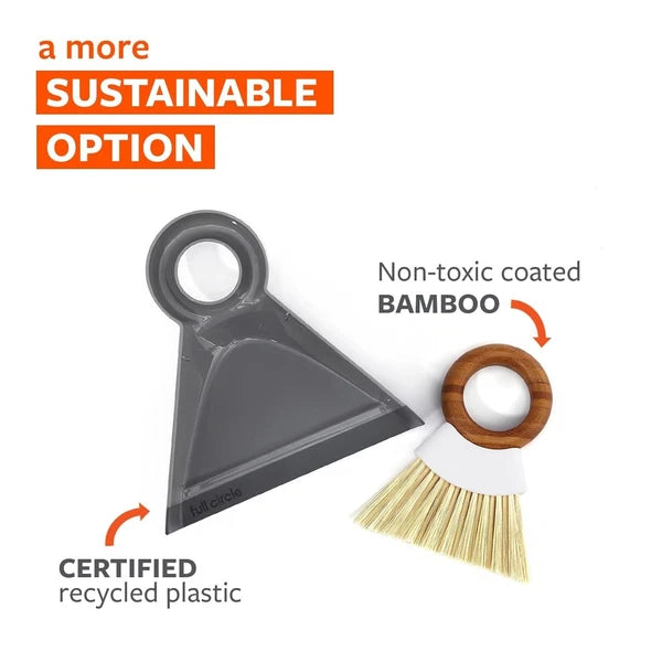 Tiny Team Mini Broom & Dustpan Set - Eco-Friendly Compact Cleaning Solution