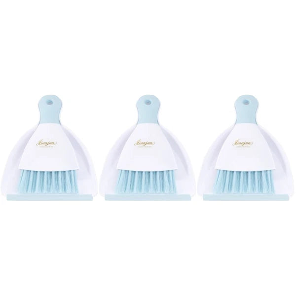 3 Pieces Convenient Small Dustpan Set Household Supplies Desktop Cleaner
