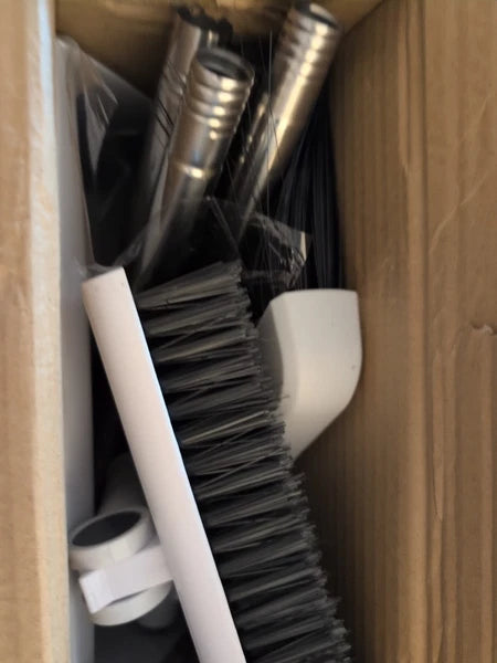 Broom & Dustpan White Set Adjustable Handle Home Kitchen Office