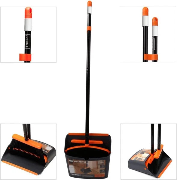 Broom dustpan set, suitable for home kitchen, office hall floor.
