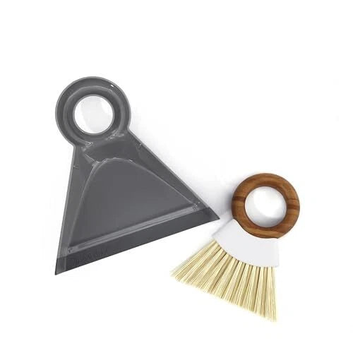 Tiny Team Mini Brush and Dustpan Set Compact Eco-Friendly Cleaning Tools